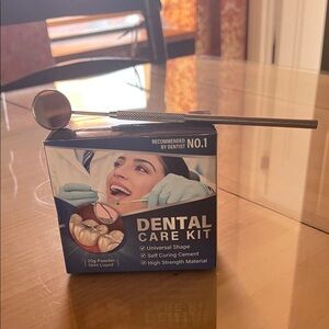 Dental Care Kit with Mirror - Silver